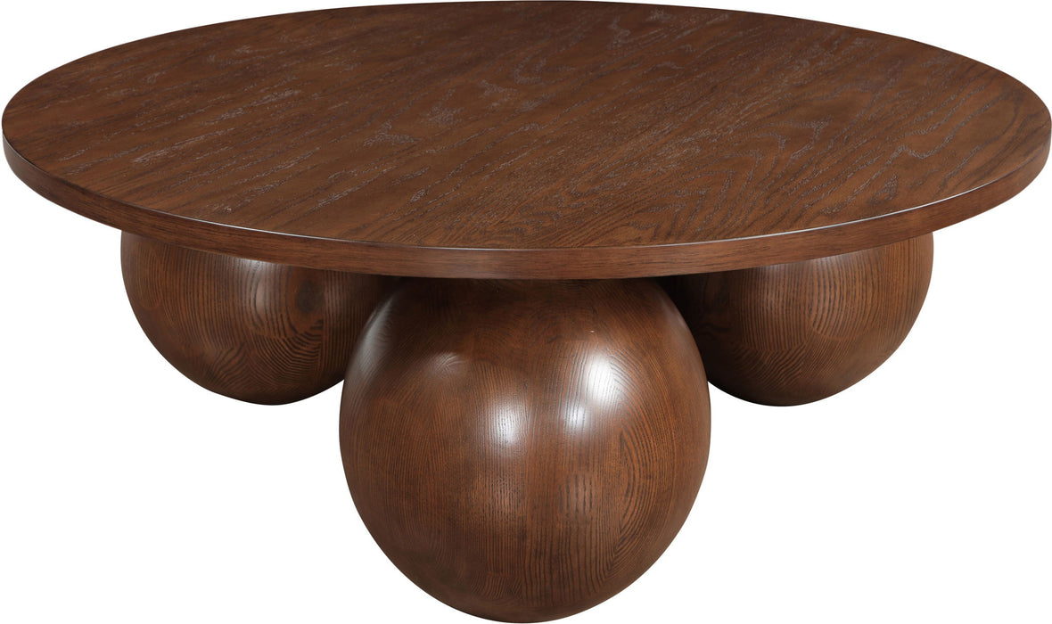 Fitch - Wood Oak Veneer Coffee Table - 3 Legs