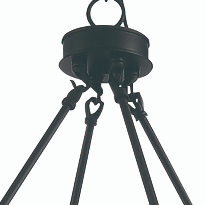 40" Candle Style Multi Light Metal Dimmable Chandelier - Brown / Black