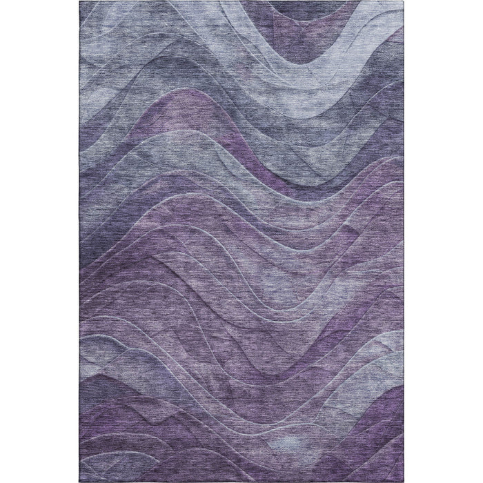 10' X 14' Abstract Washable Area Rug With UV Protection (697608) - Purple / Gray / Silver