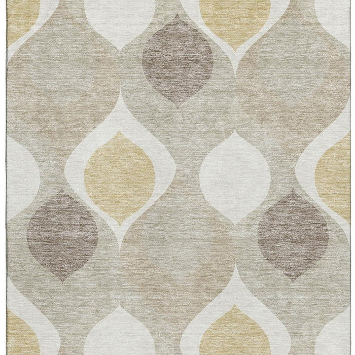 10' X 14' Ogee Washable Area Rug With UV Protection - Beige