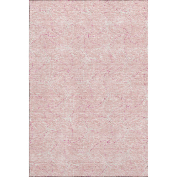 10' X 14' Geometric Washable Area Rug With UV Protection (676596) - Pink / Ivory