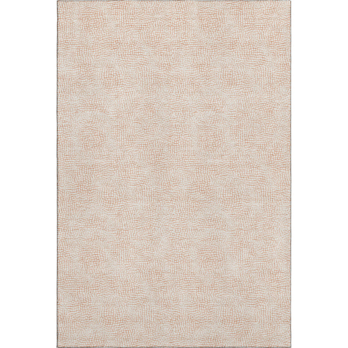 10' X 14' Geometric Washable Area Rug With UV Protection (682919) - Peach / Ivory