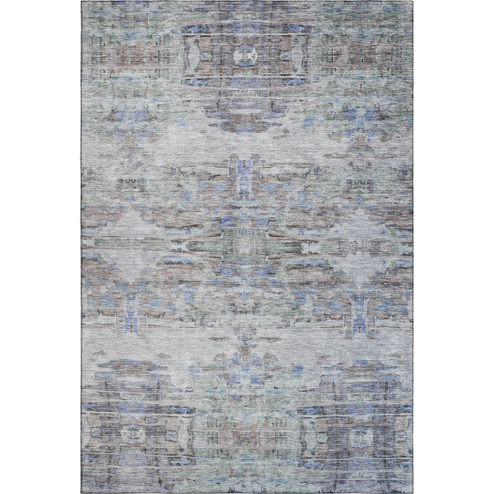 10' X 14' Abstract Washable Area Rug With UV Protection (684666) - Taupe / Blue / Gray
