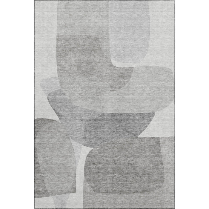 10' X 14' Abstract Washable Area Rug With UV Protection (718551) - Linen / Gray