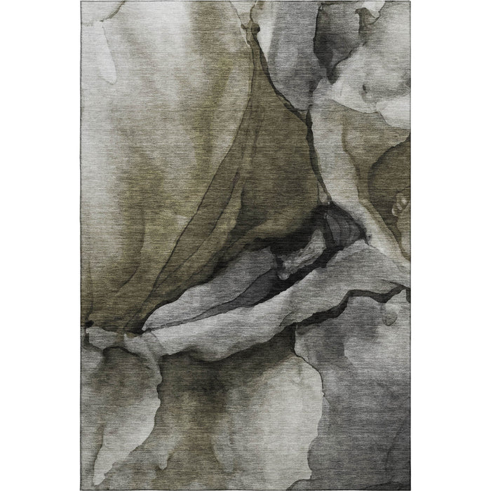10' X 14' Abstract Washable Area Rug With UV Protection (708625) - Gray / Silver / Taupe