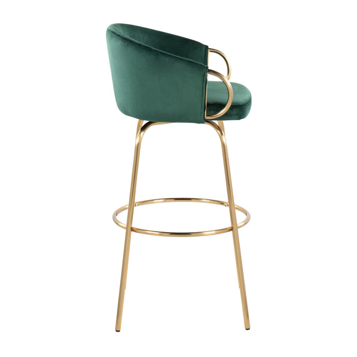 Claire - 30" Fixed-Height Barstool (Set of 2) - Gold Base