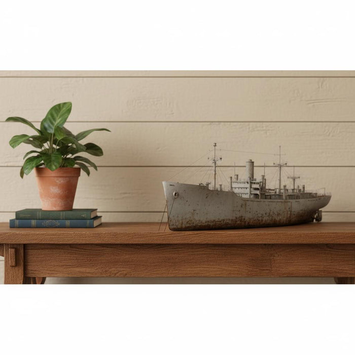 Hand Painted Model Boat (624303) - Gray