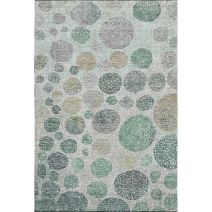 10' X 14' Geometric Washable Area Rug With UV Protection (709240) - Sage / Beige / Tan
