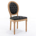 Giga French style dining chair set with solid wood frame, nailhead trim, wood legs, and antique painting-inspired design