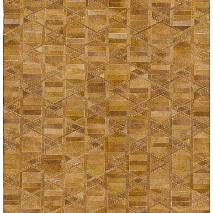9' X 12' Geometric Washable Area Rug With UV Protection (644675) - Brown / Beige / Gold