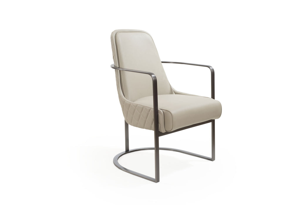 Faux Leather Metal Lounge Chair - Gray