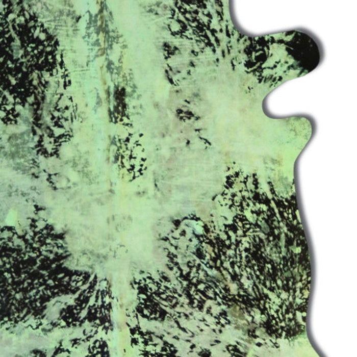 6' x 7' Cowhide Hand Knotted Area Rug - Green And Black