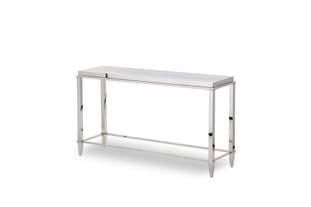 Glass Frame Console Table - Silver