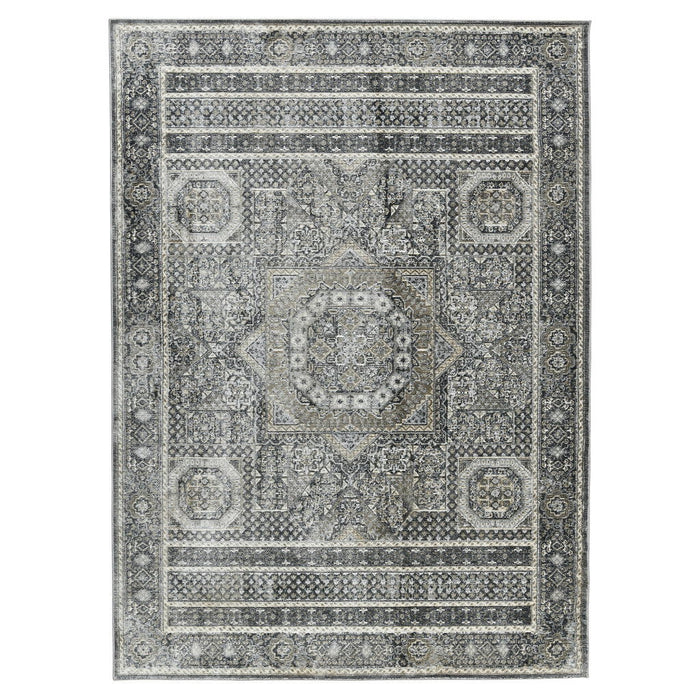 10' X 14' Medallion Area Rug - Charcoal And Gray