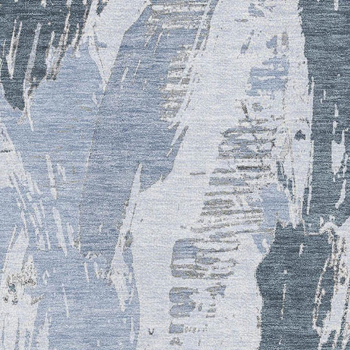 10' X 14' Abstract Washable Area Rug With UV Protection (694664) - Sky Blue / Gray / Ivory
