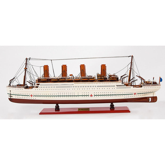 Hand Painted Model Boat (624246) - White / Dark Brown