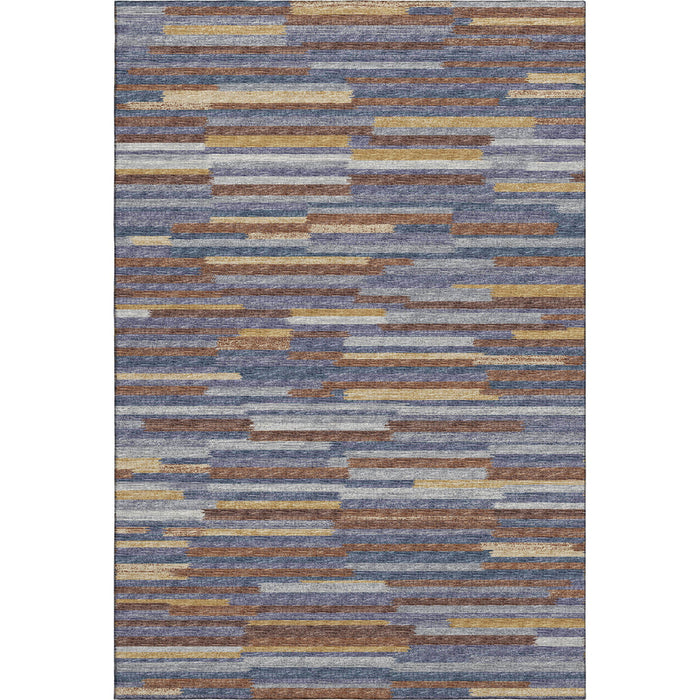 10' X 14' Abstract Washable Area Rug With UV Protection (644928) - Blue / Gold / Brown