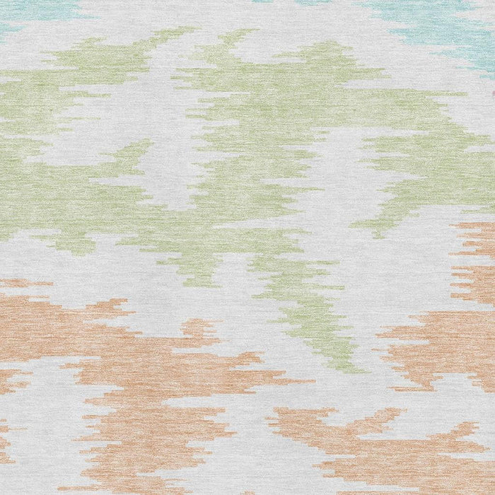 10' X 14' Transitional Abstract Washable Area Rug With UV Protection - White