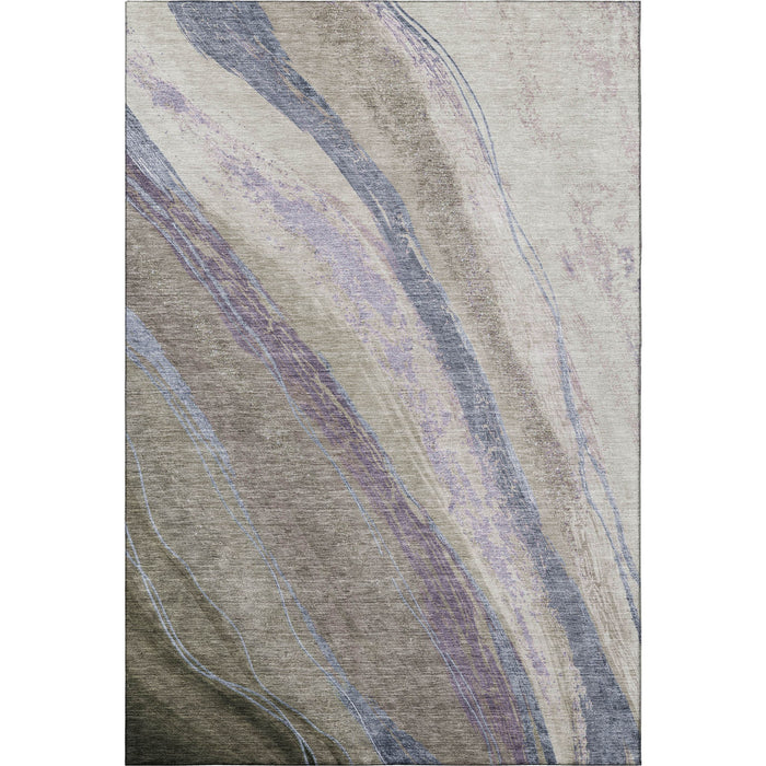 10' X 14' Abstract Washable Area Rug With UV Protection (715531) - Coffee / Purple