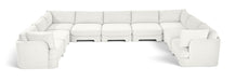 Meridian Furniture Hammond velvet performance fabric 9-piece sectional sofa with plush upholstery and modern design.