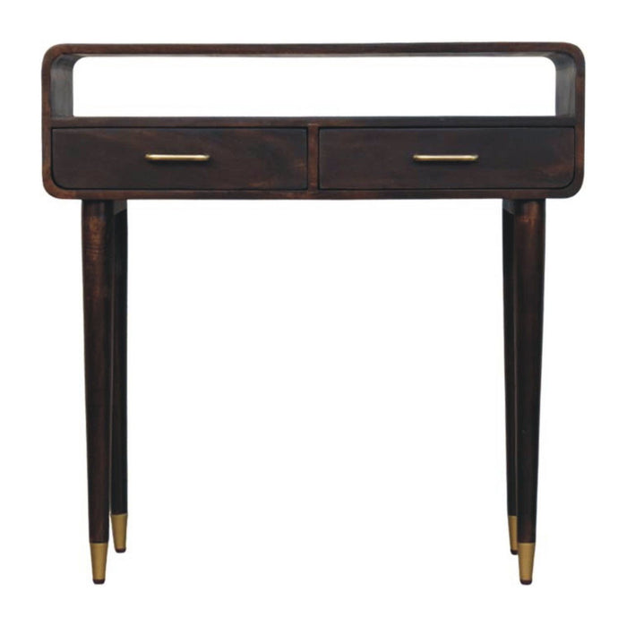 Solid Wood Solid Console Table With Shelf With Two Drawers (719158) - Brown