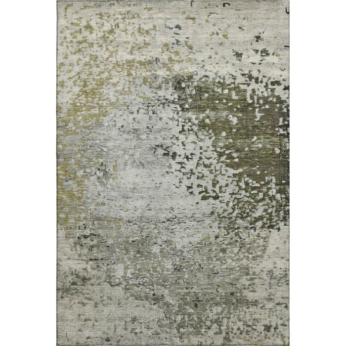 10' X 14' Abstract Washable Area Rug With UV Protection (699658) - Graphite / Green / Ivory