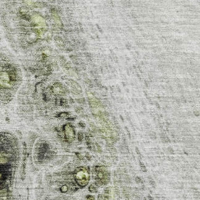 10' X 14' Abstract Washable Area Rug With UV Protection (708547) - Artichoke Green / Gray / Silver