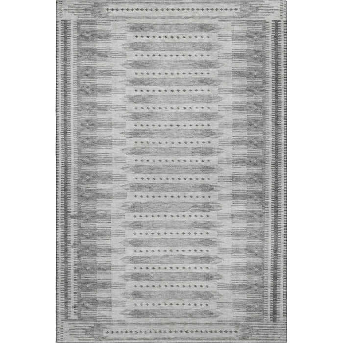 10' X 14' Geometric Washable Area Rug With UV Protection (708025) - Gray / Silver
