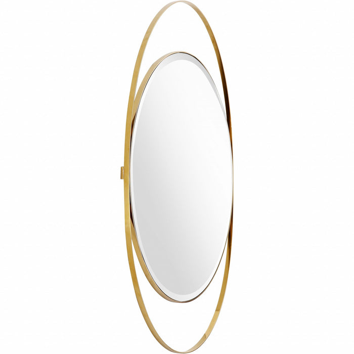 39" Oval Metal Framed Accent Mirror - Gold