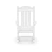 Giga traditional porch rocker chair made of HDPE poly lumber, ideal for porch, patio, and garden relaxation.