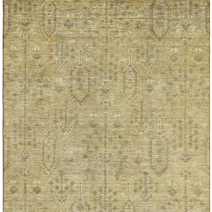 10' X 14' Southwestern Washable Area Rug With UV Protection - Gold And Taupe