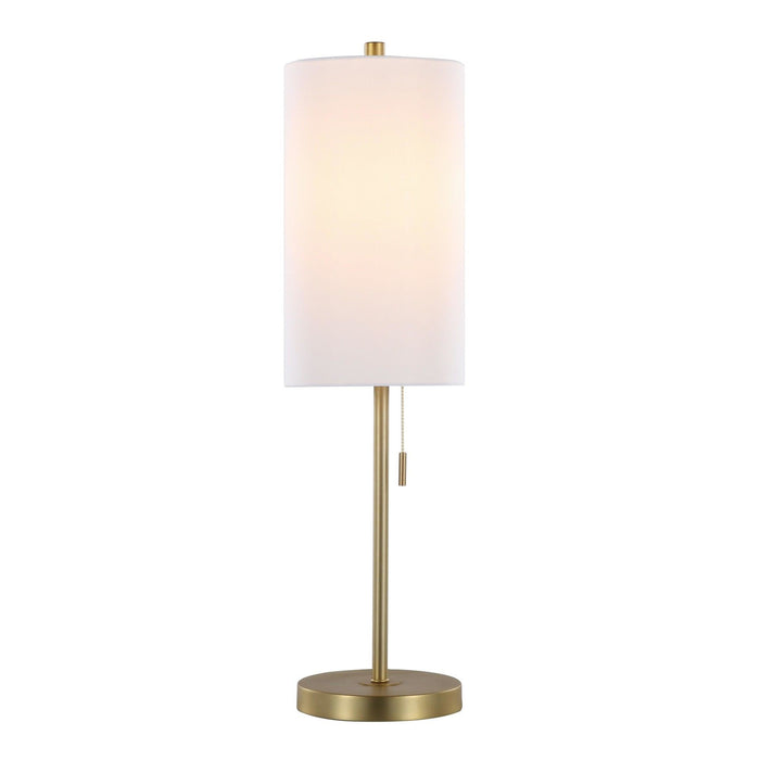 Bounty - Metal Buffet Lamp with Usb (Set of 2) - Gold Metal, White Linen