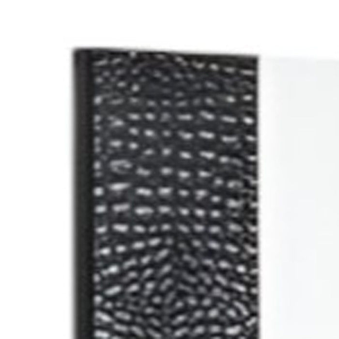 41" Faux Shagreen Partially Framed Accent Mirror - Black