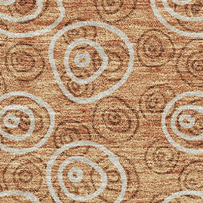 10' X 14' Polka Dot Washable Area Rug With UV Protection - Terra Cotta And Beige