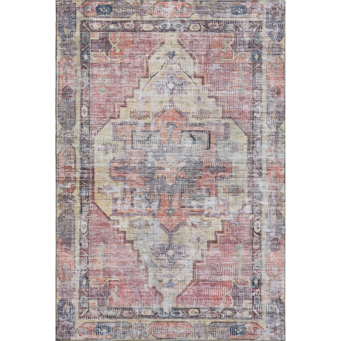 10' X 14' Oriental Washable Area Rug With UV Protection (699400) - Rust / Gray / Gold