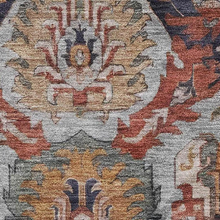 10' X 14' Washable Area Rug With UV Protection (708169) - Blue / Copper / Beige