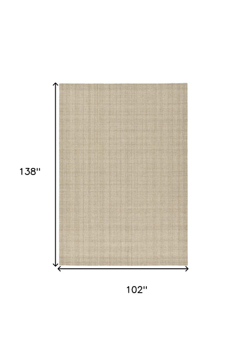 9' X 12' Wool Plaid Hand Tufted Area Rug - Champagne And Brown