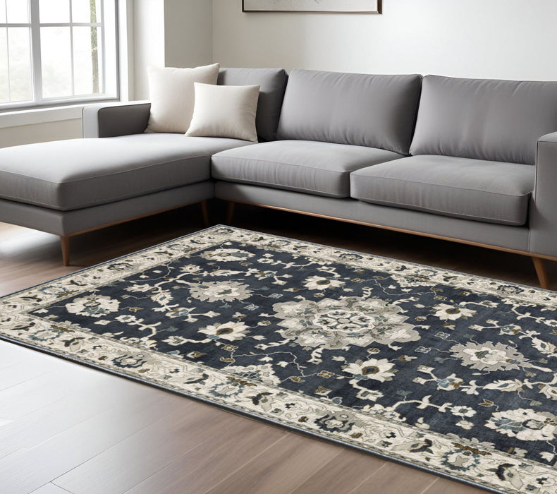 8' X 11' Traditional Oriental Area Rug - Blue