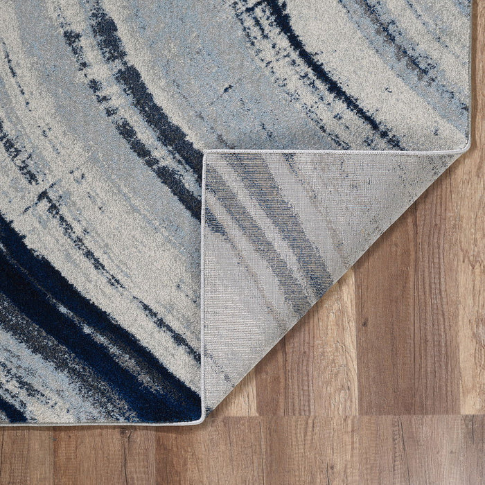 10' x 13' Abstract Strokes Modern Area Rug - Navy Ivory