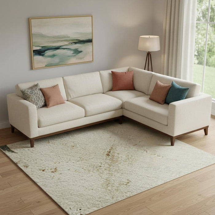 10' X 14' Floral Washable Area Rug With UV Protection (701677) - Ivory / Gold / Burgundy