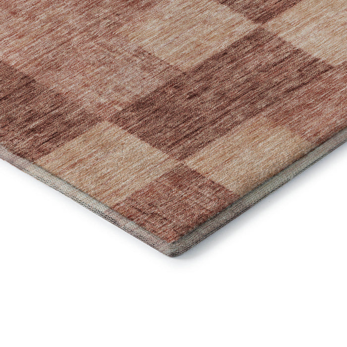 10' X 14' Geometric Washable Area Rug With UV Protection (686234) - Rust / Copper