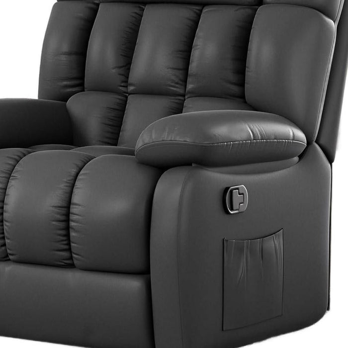 Faux Leather Manual Recliner (718690) - Black