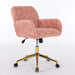 Giga office swivel chair with artificial rabbit hair upholstery, metal base, adjustable height, and 360-degree swivel for home or desk use.
