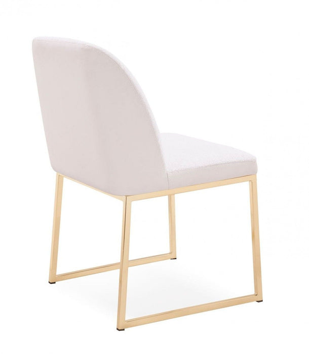 Upholstered Fabric Wing Back Dining Side Chairs (Set of 2) - White