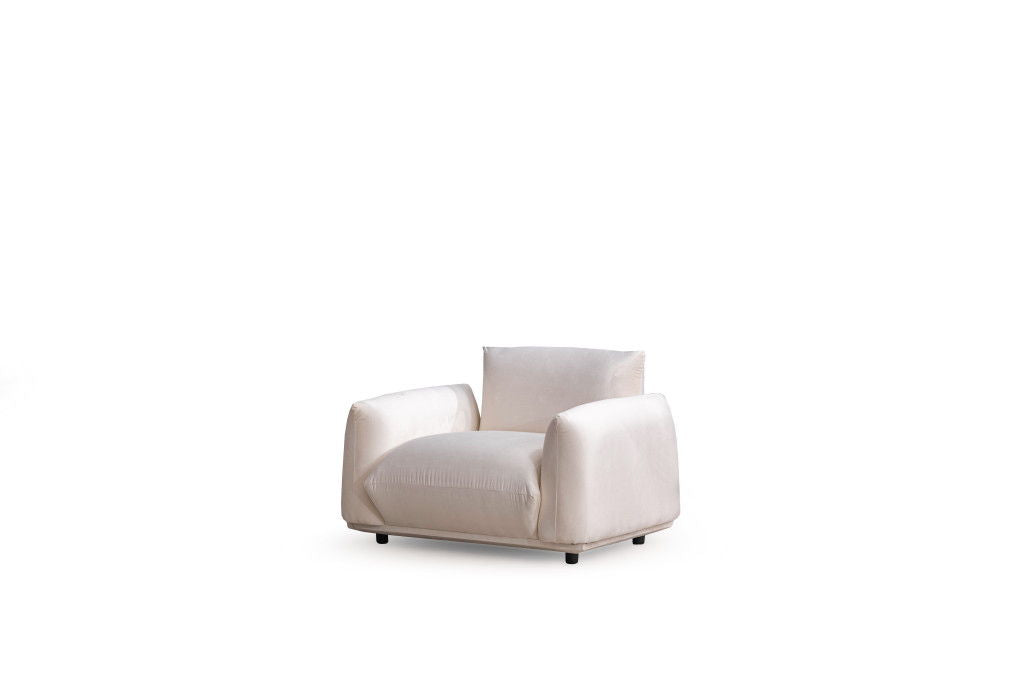 Velvet Arm Chair - White
