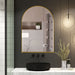 Giga arched recessed medicine cabinet with metal frame, mirror door, adjustable shelves, wall-mounted bathroom storage unit