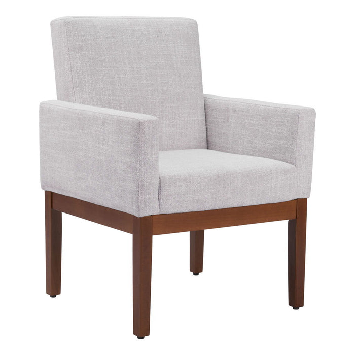 Upholstered Fabric Dining Arm Chair - Ivory