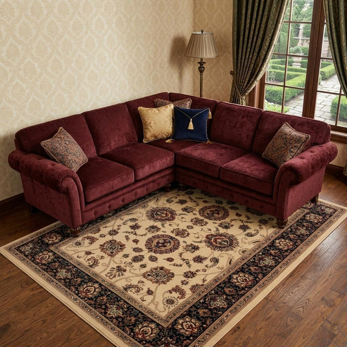 8' X 11' Oriental Area Rug (574351) - Ivory / Black