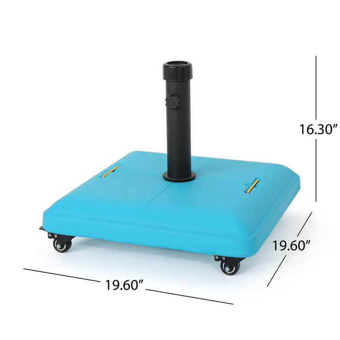 Wheelie - Stylish Square Umbrella Base With Stainless Steel Pole Handle