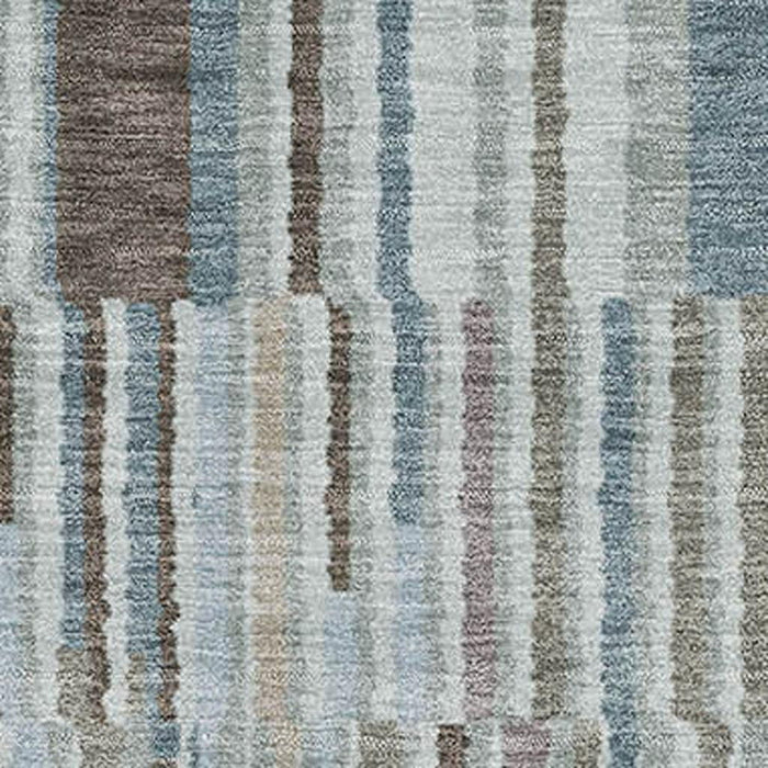 10' X 14' Striped Washable Area Rug With UV Protection (717905) - Teal / Brown